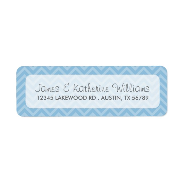 Sky Blue Chevron Stripes Mariage moderne (Devant)