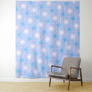Sky blue circles pattern tapestry