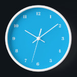 Sky Blue Clock with Custom Colours and Fonts<br><div class="desc">Custom Colour - Beautiful Sky Blue Colour Clocks - Customizable - or Choose / add your favourite background and number colours ! or Choose / Add Your Unique Number Fonts and Size ! Good Luck - Be Happy :) by MIGNED</div>