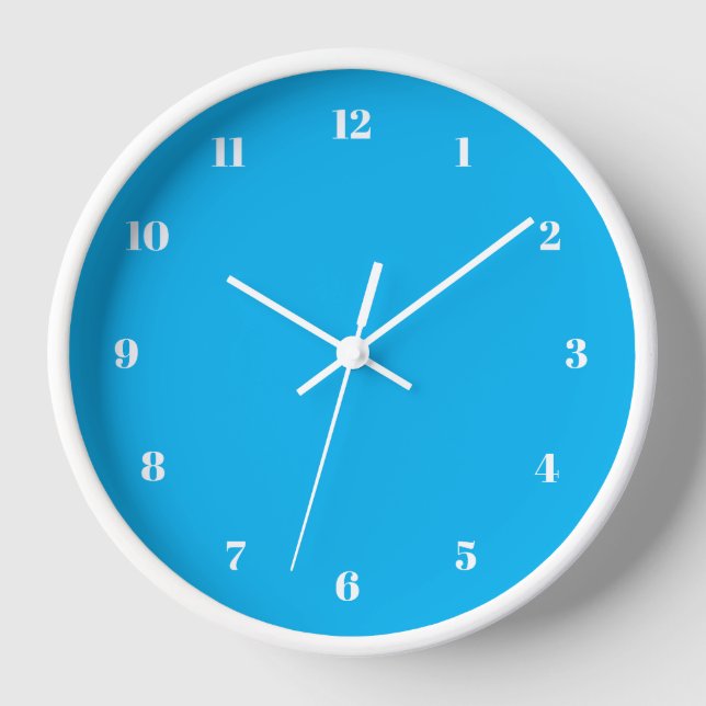 Sky Blue Clock with Custom Colours and Fonts (Front)