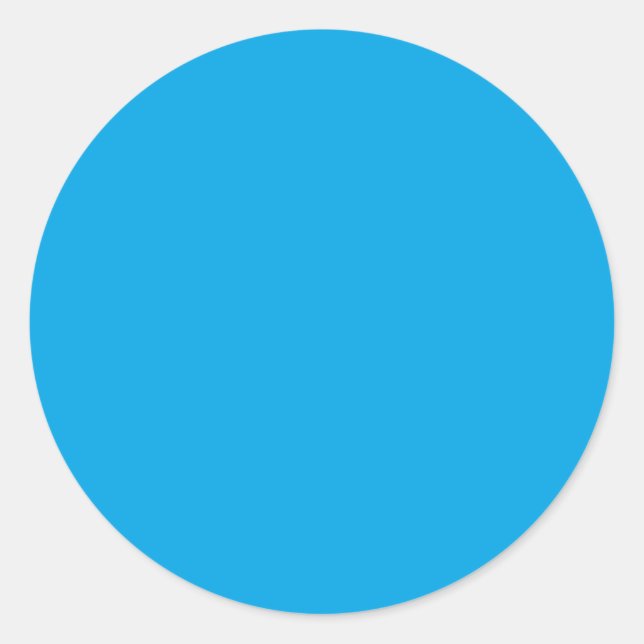 Sky Blue Colour Background Decor Classic Round Sticker (Front)