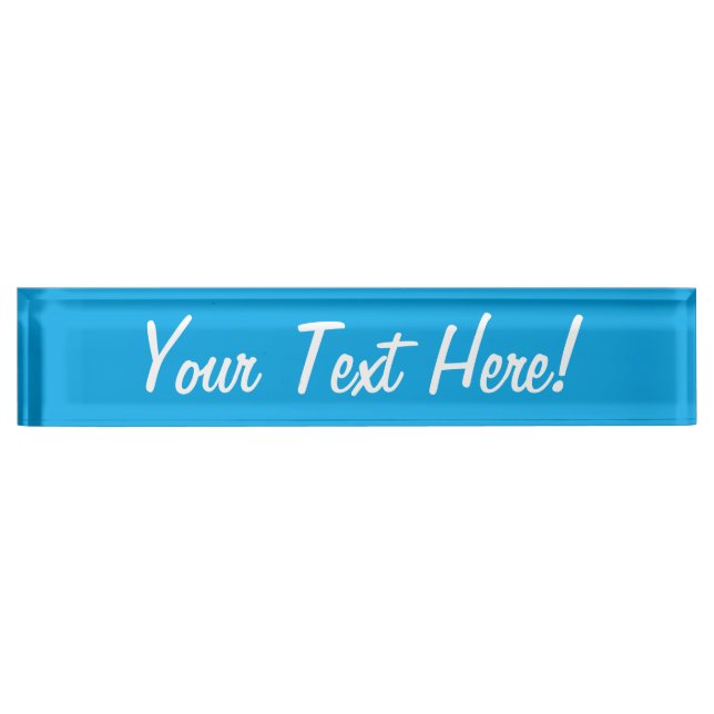Sky Blue Colour Background Decor Nameplate (Front)