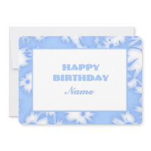 Sky Blue Colour Me Daisies Birthday Card