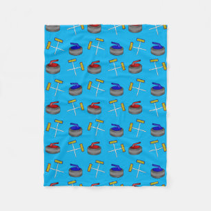 sky blue curling pattern fleece blanket