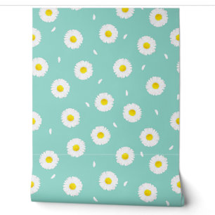 SKY BLUE DAISIES SEAMLESS WALLPAPER