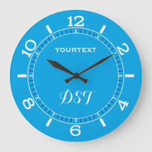 Sky Blue Decor Dial Easily Personalize This Large Clock