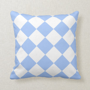 Sky Blue Diamond Pattern Throw Pillow
