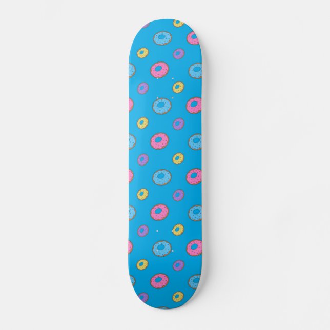 Sky blue doughnut pattern skateboard (Front)