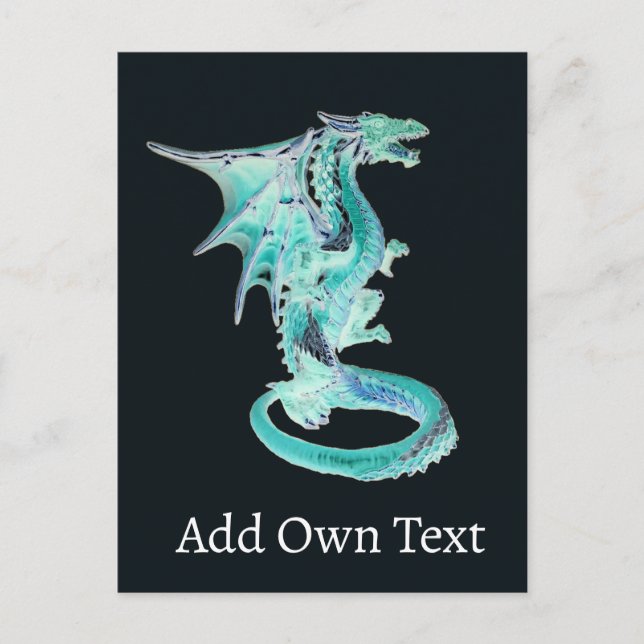 Sky Blue Dragon  Holiday Postcard (Front)