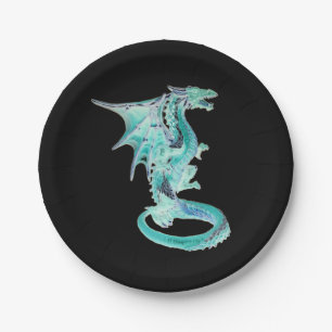 Sky Blue Dragon Paper Plate