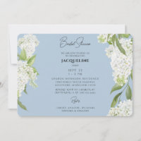 Sky Blue Dripping White Hydrangeas Bridal Shower