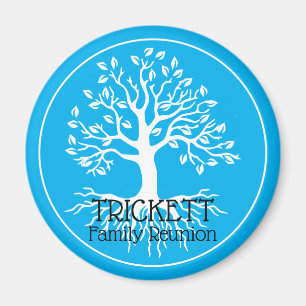 Sky Blue Family Reunion Family Tree  Magnet
