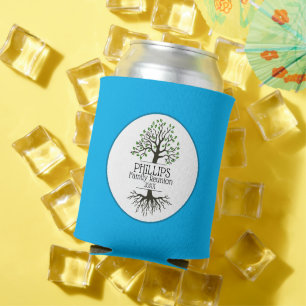 Sky Blue Family Tree Family Reunion Can Cooler