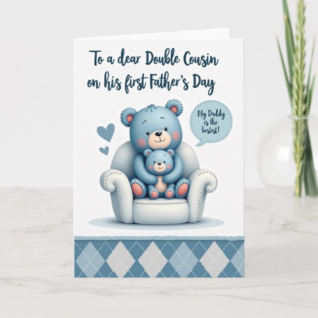Sky Blue Fathers Day Hug Card (Front)