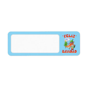 Sky Blue Feliz Navidad Chili Blank Address
