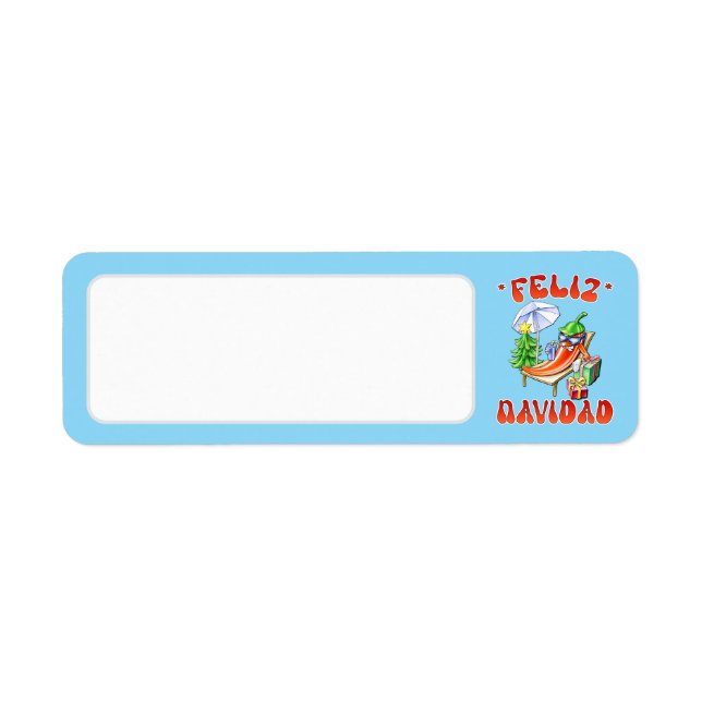 Sky Blue Feliz Navidad Chili Blank Address (Front)