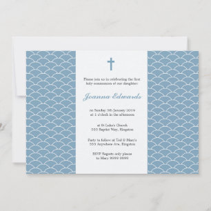 Sky Blue First Communion Personalized Invites