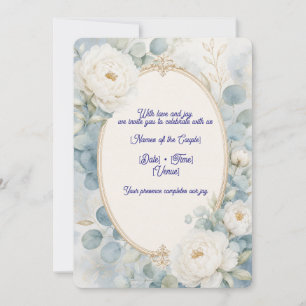 Sky Blue Floral Wedding Invitation