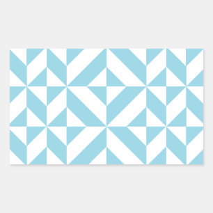 Sky Blue Geometric Deco Cube Pattern Sticker