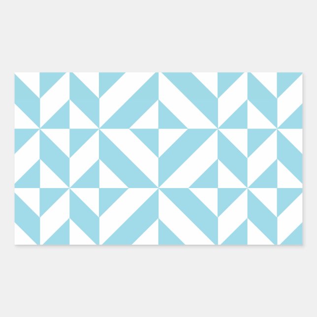 Sky Blue Geometric Deco Cube Pattern Sticker (Front)