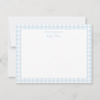 Sky Blue Gingham check Baby boy Flat Thank You