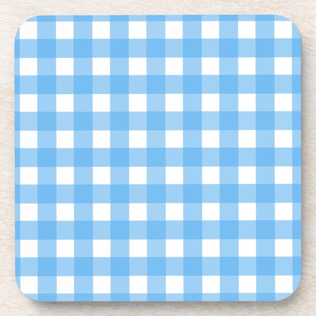 Sky blue gingham coaster (Front)