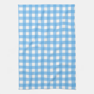 Sky blue gingham kitchen towel