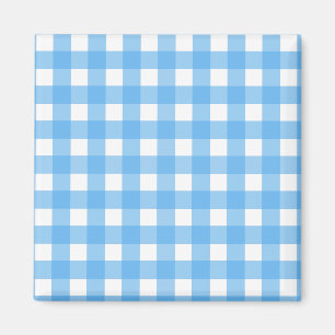 Sky blue gingham magnet