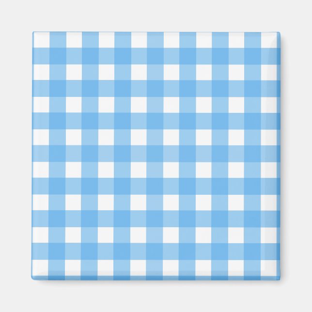 Sky blue gingham magnet (Front)