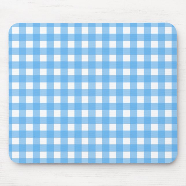 Sky blue gingham mouse pad (Front)