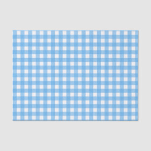 Sky blue gingham tissue paper