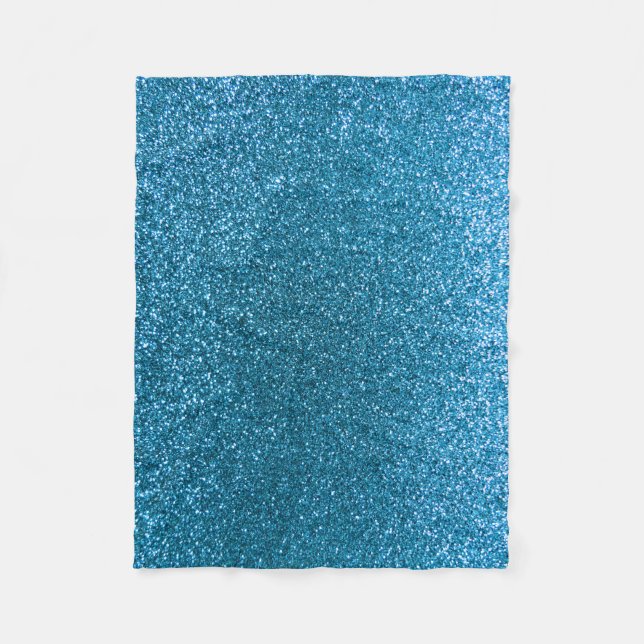 Sky blue glitter fleece blanket (Front)