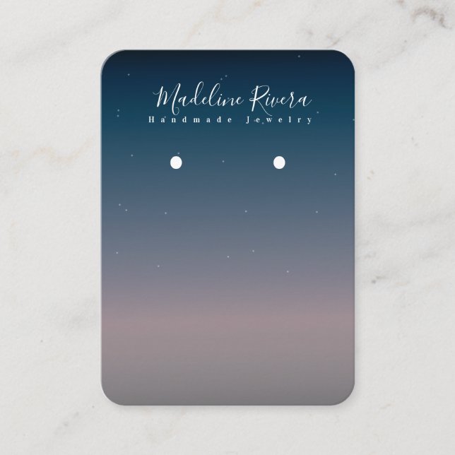 Sky Blue Gradient Handmade Earring Display Card (Front)
