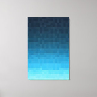 sky blue gradient | pixel square blocks | canvas print