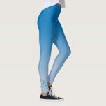 Sky Blue Gradient with Elegant Monogram Leggings<br><div class="desc">Stylish dark to light blue gradient features an elegant custom monogram in a dark blue decorative font at the bottom of the right leg. Personalize it with your initial in the sidebar. Add a modern accent to your wardrobe. To see the minimal sky blue ombré design on other items, click...</div>