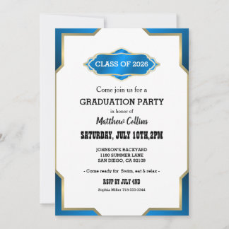 Sky Blue Graduation Invitation