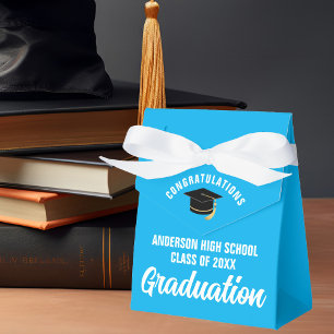 Sky Blue Graduation Party Customized Favor Box