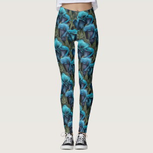 Sky Blue Gym Calla lilies Sparkle Wedding Gift  Leggings