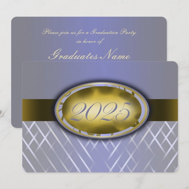 Sky Blue Harvest and Gold Class of 2025 Party Invitation (Front/Back)