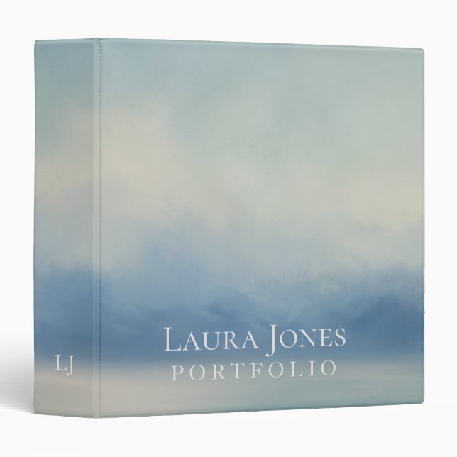 Sky Blue Horizon Personalized Portfolio Binder (Front/Spine)