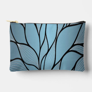 Sky Blue Hues Creative Leave Pattern  Accessory Pouch