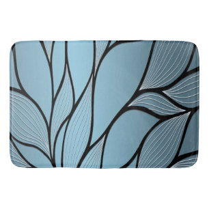 Sky Blue Hues Creative Leave Pattern  Bath Mat