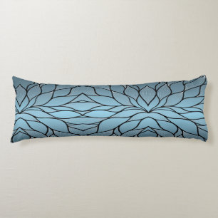 Sky Blue Hues Creative Leave Pattern Body Pillow