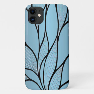 Sky Blue Hues Creative Leave Pattern iPhone 11 Case