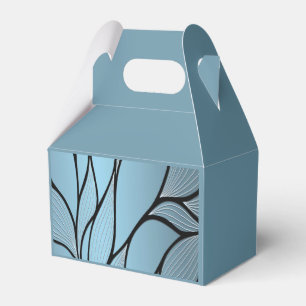 Sky Blue Hues Creative Leave Pattern Favor Box