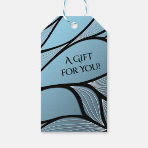 Sky Blue Hues Creative Leave Pattern Gift Tags