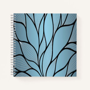 Sky Blue Hues Creative Leave Pattern Notebook