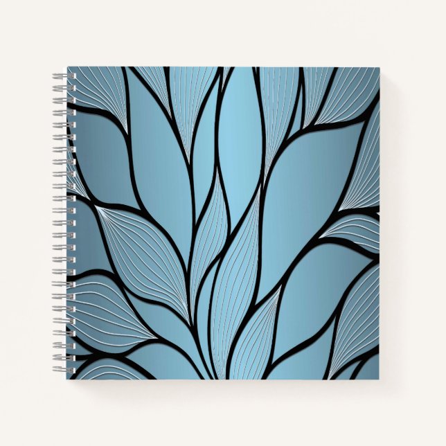 Sky Blue Hues Creative Leave Pattern  Notebook (Front)