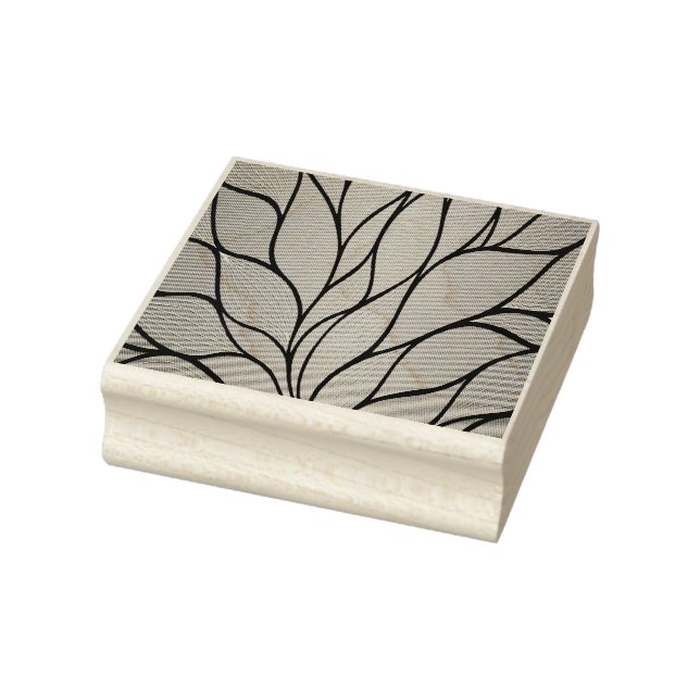 Sky Blue Hues Creative Leave Pattern  Rubber Stamp (Stamp)