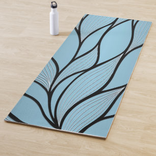 Sky Blue Hues Creative Leave Pattern Yoga Mat